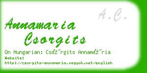 annamaria csorgits business card